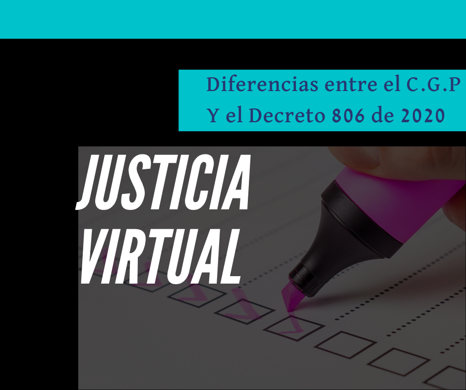 Diferencias entre el Código General del Proceso y el decreto 806 de 2020